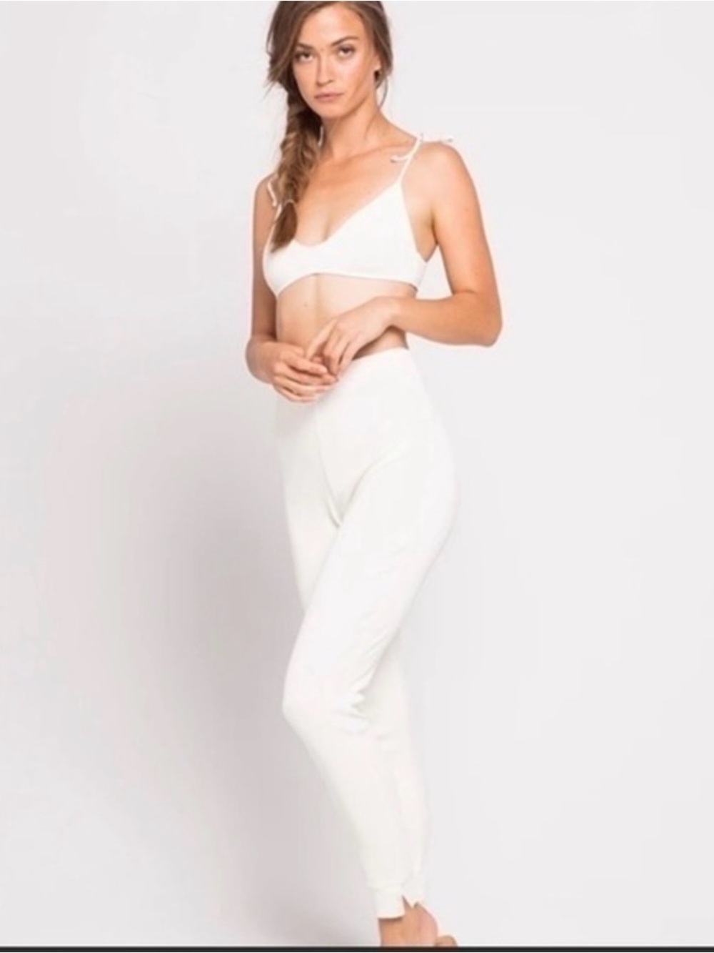 L*SPACE Zuma Pant Cream Ribbed High Rise Leggings XS NWT